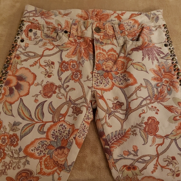 NWOT DENIM SUPPLY RL Metal Beads Floral Jeans - Picture 3 of 10
